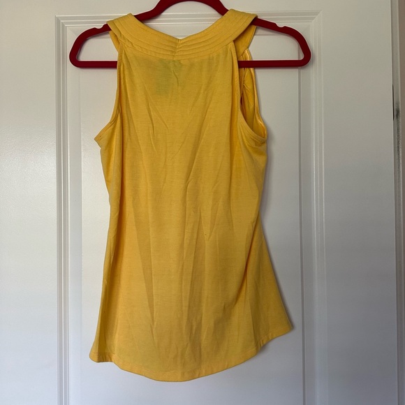 Yellow Scoop Neck Blouse with Braided Ties. Size small. - Picture 2 of 6